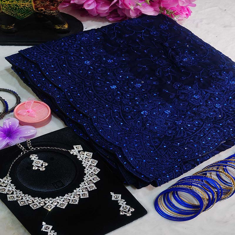 Blue Premium Desginer Party Wear Saree
