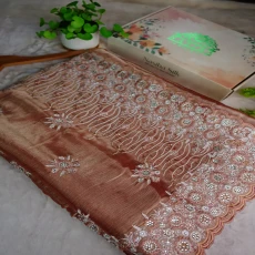 Antique Golden jemi Chu Georgette party Saree