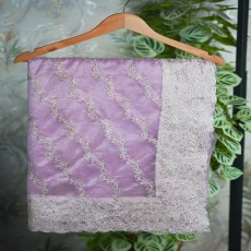 Onion Soft Seemari Muslin Golden Jari Embroidery Work  Zoxin Stone Work Saree