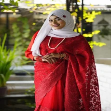 Royal Red Organza Party Wear Saree