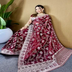 Merun jemi Chu Georgette party Saree