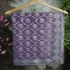 Lavender Siroski Stone Elegant Party Wear Saree