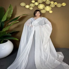 White Diamond Soft Chiffon Georgette Saree