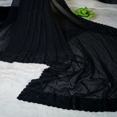 Black Sparkle Chiffon Saree – Premium Party Wear