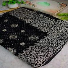 Black emi Chu Georgette Buta Work party Saree