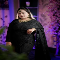 Black Chikankari Stone Work Saree – Premium Edition