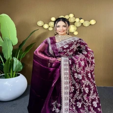 Wine jemi Chu Georgette party Saree